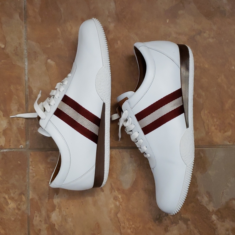 Bally Black and White Sneakers with Red and Gold Accents - Picture 5 of 6